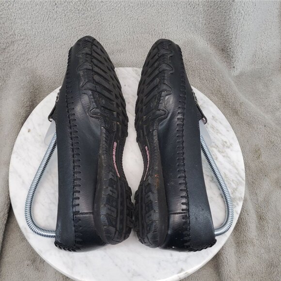 Skechers Shoes Womens 7 Black Leather Bikers Cruisin Relaxed Fit Loafers - Picture 6 of 11